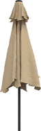 vidaXL - Parasol - met - LED-verlichting - en - stalen - paal - 300 - cm - taupe