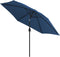 vidaXL - Parasol - met - LED-verlichting - en - stalen - paal - 300 - cm - azuurblauw