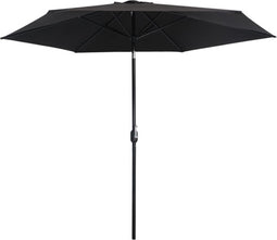 vidaXL - Parasol - met - metalen - paal - 300 - cm - zwart