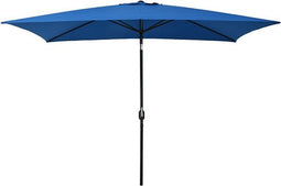 vidaXL - Parasol - met - metalen - paal - 300x200 - cm - azuurblauw