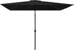 vidaXL - Parasol - met - metalen - paal - 300x200 - cm - zwart