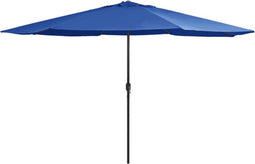 vidaXL - Parasol - met - metalen - paal - 390 - cm - azuurblauw