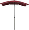 vidaXL - Parasol - met - paal - 200x130 - cm - bordeauxrood