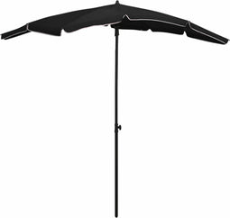 vidaXL - Parasol - met - paal - 200x130 - cm - zwart