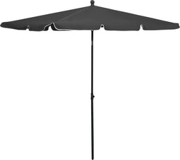 vidaXL - Parasol - met - paal - 210x140 - cm - antracietkleurig