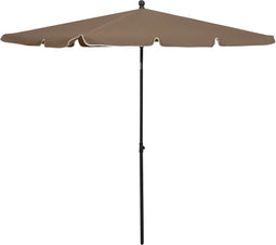 vidaXL - Parasol - met - paal - 210x140 - cm - taupe
