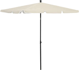 vidaXL - Parasol - met - paal - 210x140 - cm - zandkleurig