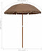 vidaXL - Parasol - met - stalen - paal - 180 - cm - taupe