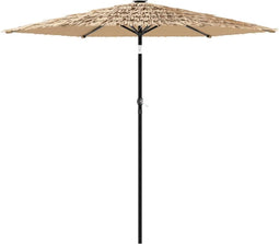 vidaXL - Parasol - met - stalen - paal - 223x223x213 - cm - bruin