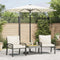 vidaXL - Parasol - met - stalen - paal - 223x223x213 - cm - wit