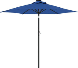 vidaXL - Parasol - met - stalen - paal - 225x225x212 - cm - azuurblauw