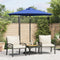 vidaXL - Parasol - met - stalen - paal - 225x225x212 - cm - azuurblauw