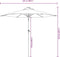 vidaXL - Parasol - met - stalen - paal - 225x225x212 - cm - azuurblauw