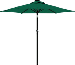 vidaXL - Parasol - met - stalen - paal - 225x225x212 - cm - groen