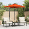 vidaXL - Parasol - met - stalen - paal - 225x225x212 - cm - terracottakleurig