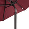vidaXL - Parasol - met - stalen - paal - 225x225x212 - cm - bordeauxrood
