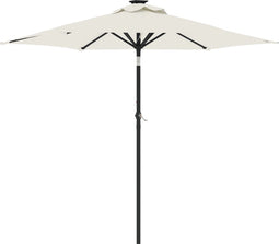 vidaXL - Parasol - met - stalen - paal - 225x225x212 - cm - wit