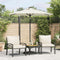 vidaXL - Parasol - met - stalen - paal - 225x225x212 - cm - wit