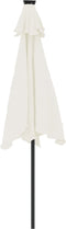 vidaXL - Parasol - met - stalen - paal - 225x225x212 - cm - wit