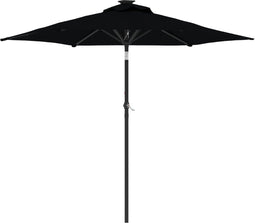 vidaXL - Parasol - met - stalen - paal - 225x225x212 - cm - zwart