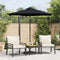 vidaXL - Parasol - met - stalen - paal - 225x225x212 - cm - zwart