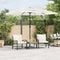 vidaXL - Parasol - met - stalen - paal - 248x248x248 - cm - wit