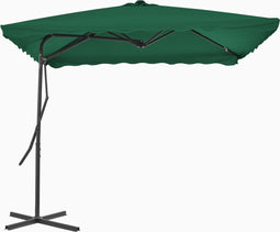 vidaXL - Parasol - met - stalen - paal - 250x250 - cm - groen