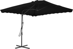 vidaXL - Parasol - met - stalen - paal - 250x250x230 - cm - zwart