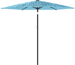 vidaXL - Parasol - met - stalen - paal - 268x268x226 - cm - blauw