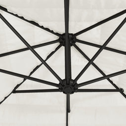 vidaXL - Parasol - met - stalen - paal - 268x268x226 - cm - wit