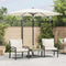 vidaXL - Parasol - met - stalen - paal - 268x268x226 - cm - wit