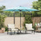 vidaXL - Parasol - met - stalen - paal - 288x288x225 - cm - blauw