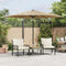vidaXL - Parasol - met - stalen - paal - 288x288x225 - cm - bruin