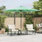 vidaXL - Parasol - met - stalen - paal - 288x288x225 - cm - groen