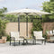 vidaXL - Parasol - met - stalen - paal - 288x288x225 - cm - wit