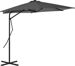 vidaXL - Parasol - met - stalen - paal - 300 - cm - antraciet