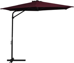 vidaXL - Parasol - met - stalen - paal - 300 - cm - bordeauxrood