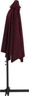 vidaXL - Parasol - met - stalen - paal - 300 - cm - bordeauxrood