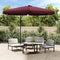 vidaXL - Parasol - met - stalen - paal - 300 - cm - bordeauxrood