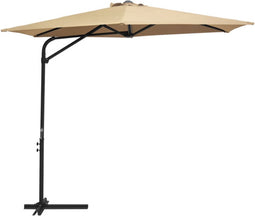 vidaXL - Parasol - met - stalen - paal - 300 - cm - taupe