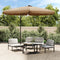 vidaXL - Parasol - met - stalen - paal - 300 - cm - taupe
