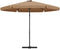 vidaXL - Parasol - met - stalen - paal - 300 - cm - taupe