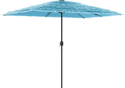 vidaXL - Parasol - met - stalen - paal - 300x200x250 - cm - blauw