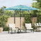 vidaXL - Parasol - met - stalen - paal - 300x200x250 - cm - blauw