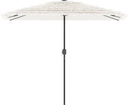 vidaXL - Parasol - met - stalen - paal - 300x200x250 - cm - wit