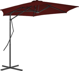 vidaXL - Parasol - met - stalen - paal - 300x230 - cm - bordeauxrood