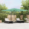 vidaXL - Parasol - met - stalen - paal - 388x388x248 - cm - groen
