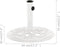 vidaXL - Parasolvoet - 44x44x31 - cm - gietijzer - wit