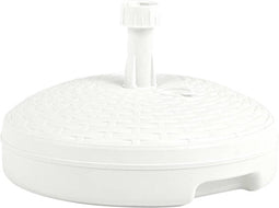 vidaXL - Parasolvoet - gevuld - met - zand/water - 20 - L - kunststof - rattan - wit