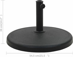 vidaXL - Parasolvoet - rond - 19 - kg - polyresin - zwart